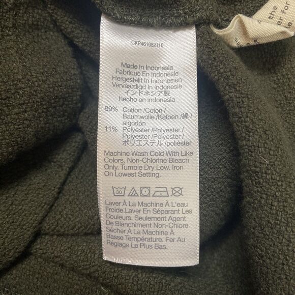 Madewell Top Size L Jacquard Square Neck Puff Sleeve Blouse Green NA409 Buttons - Picture 7 of 11